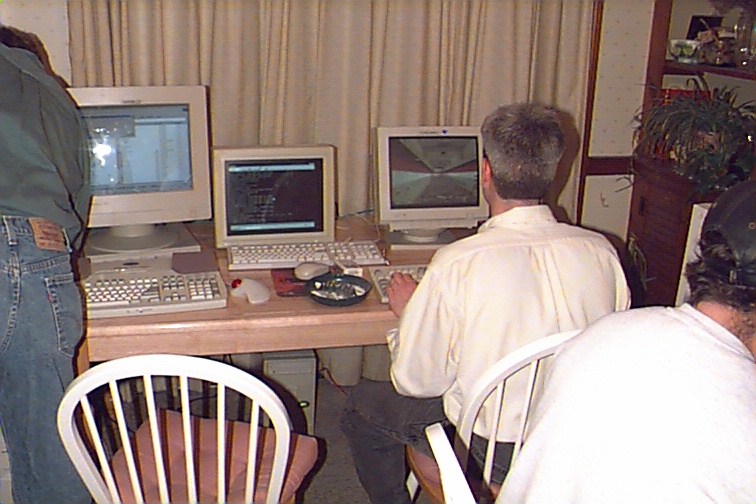 Here's Tools Ass, Marble's PC, the QW CTF Server and Syclopse Grapping down the halls